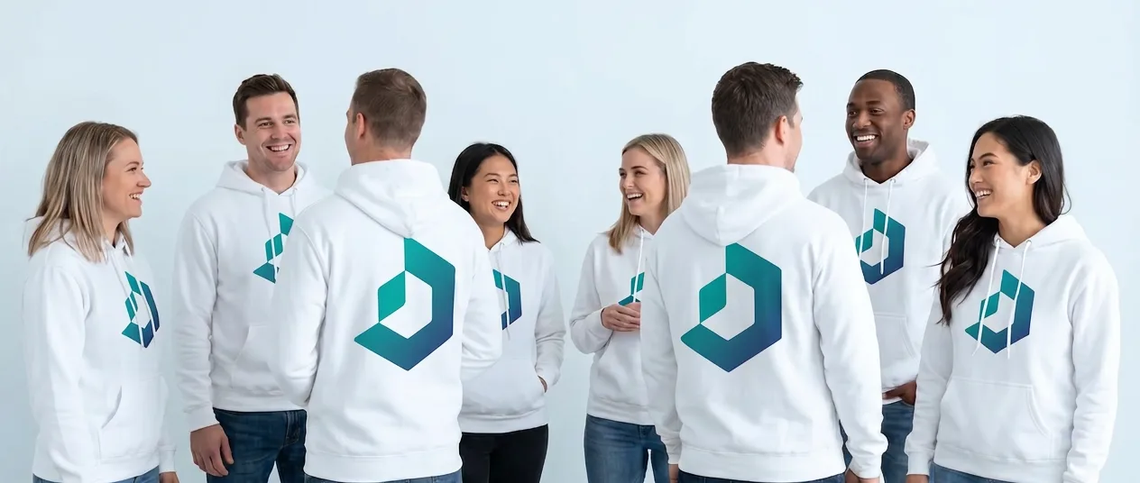 TempAid team in branded hoodies