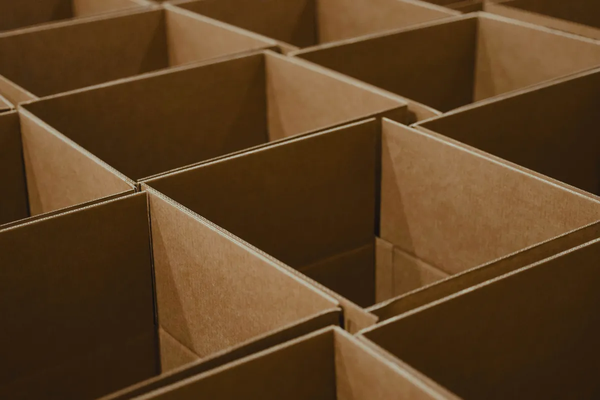 Corrugated dividers ready for recycling