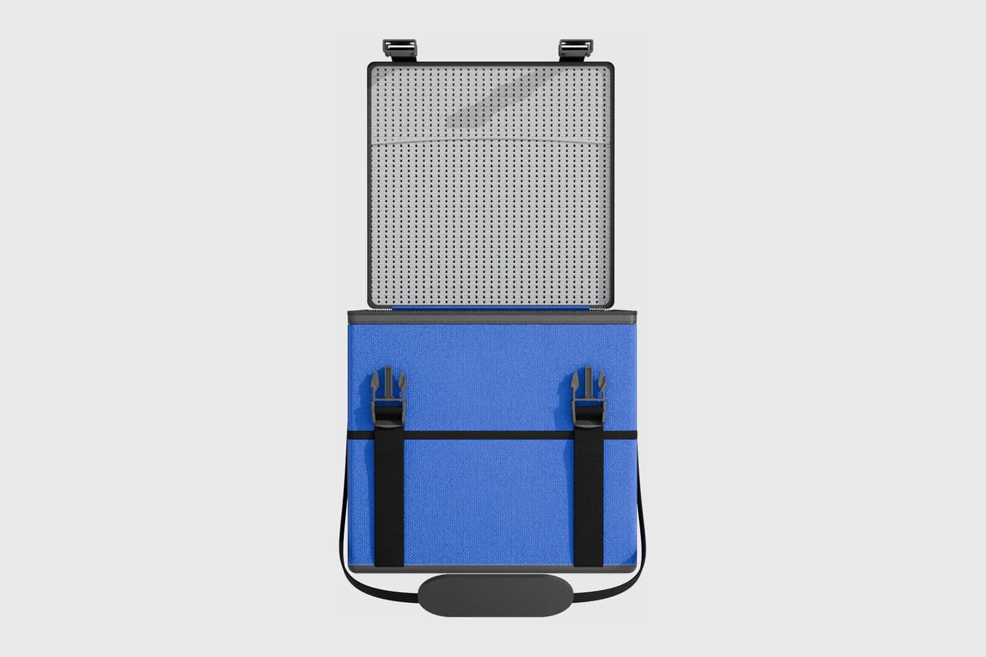 SteadyPac Move open, showing the honeycomb-lined lid